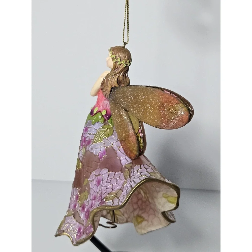 Stained Glass Radiant Wisteria Angels of Glowing Garden Fairy Ornament Flower